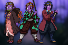 Titulo: Grupo de cazadores de demonios Nezkuko Tanjiro y Giyu