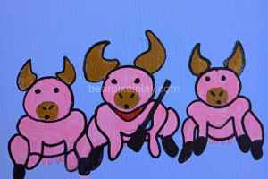 Pink/Green Cow army